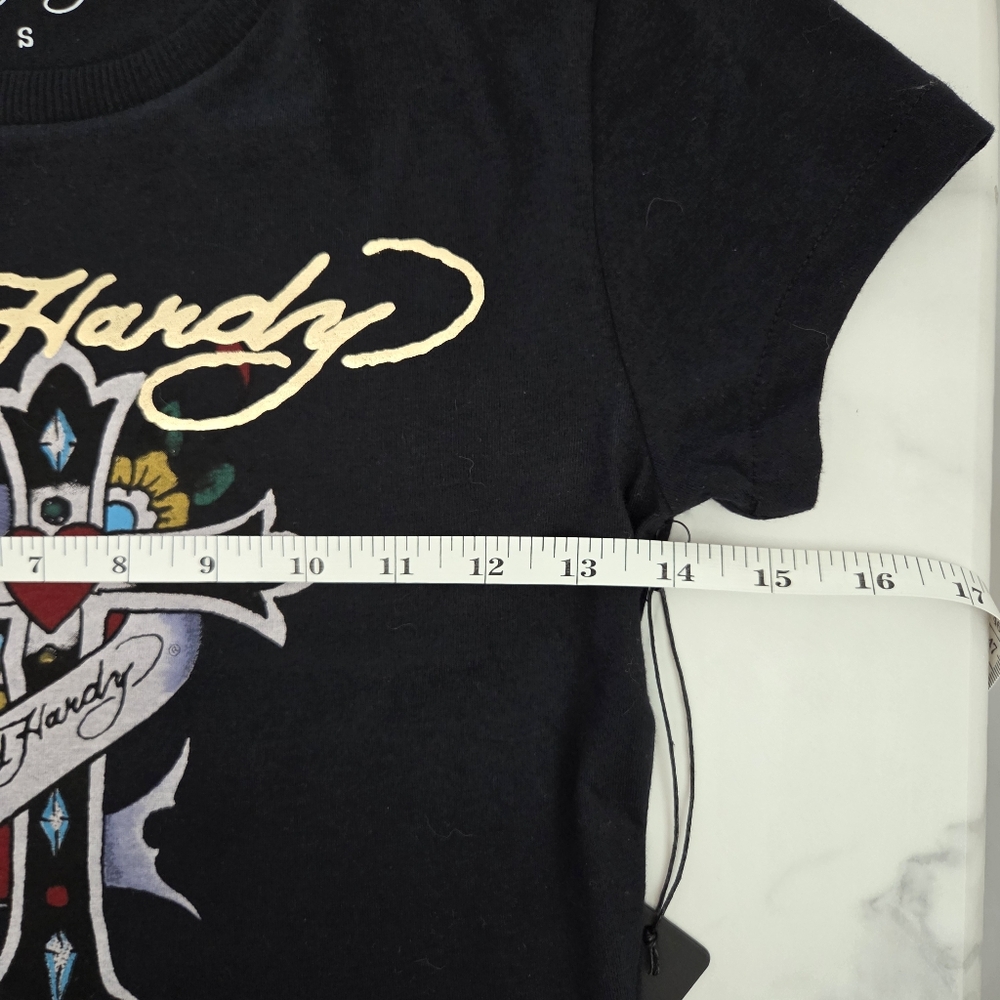 Ed Hardy Y2K Cross Graphic Tee NWT Youth Small Fits 7/8 Girls or XXS/XS Women - Picture 14 of 16